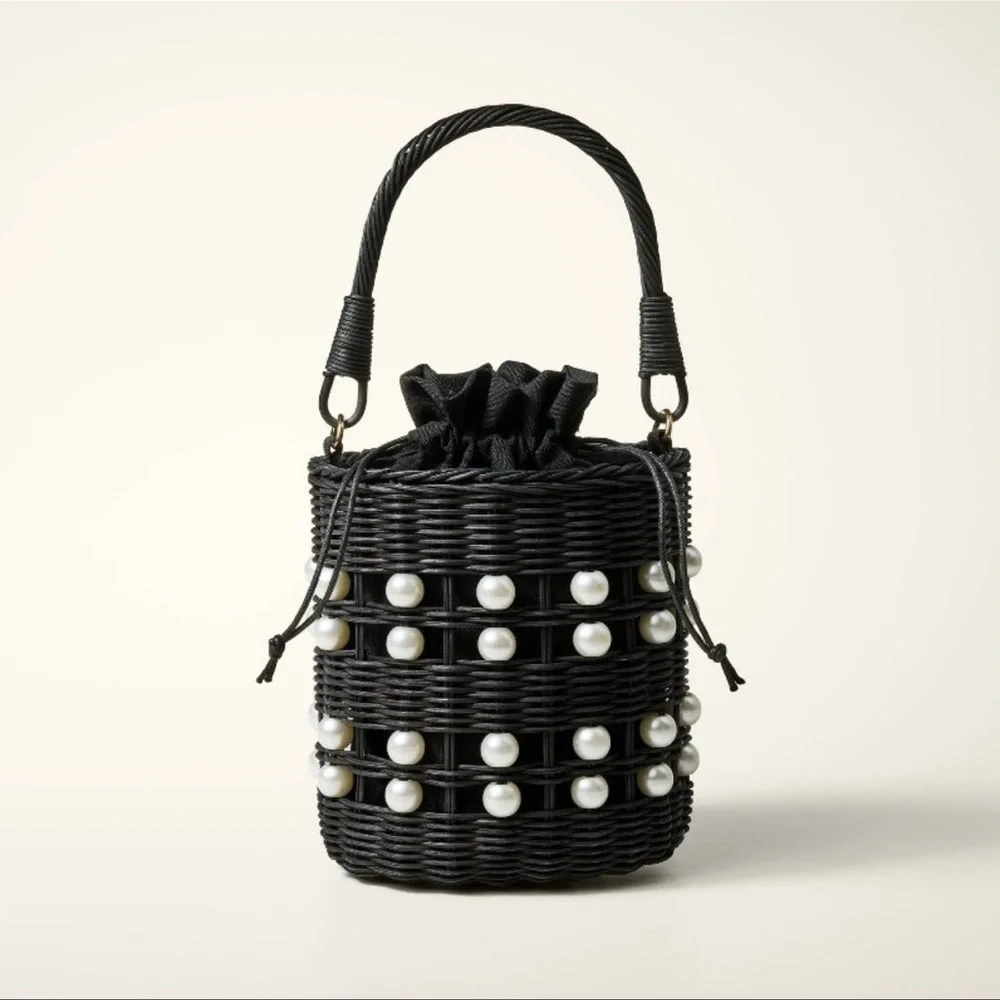 NWT Kate Spade X Target Pearl Embellished Basket Bucket Bag
